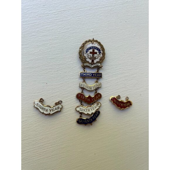 "Little's System Cross & Crown "1 ST CONG'L"  Pn 1/20 9KT Gold r - Picture 2 of 6